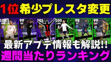 【アプデ情報も解説】1位がライブレスパサブで覚醒!!CLガチャは当たり多い！回すべき？CL＆週間FP当たりランキング【eFootball2025】