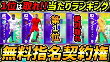 【完全無料】指名契約権当たり選手ランキング！1位は絶対取れ！誰を取るべきか徹底解説！【eFootball,イーフットボール,イーフト】