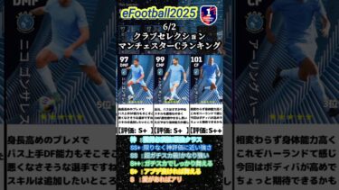 【CS】6/2登場！クラブセレクションマンチェスターシティガチャ選手当たりランキング #イーフト #イーフットボール #efootball #ガチャ #ランキング #無課金 #クラブセレクション