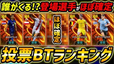 【最新】投票BIGTIMEランキング！登場選手ほぼ確定!?この選手きたら激熱すぎ！能力まで徹底解説！【eFootball,イーフットボール,イーフト】