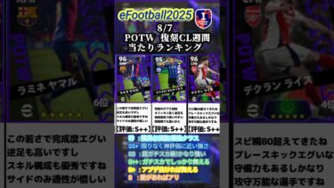 【復刻週間】8/7登場！POTW復刻CLガチャ選手当たりランキング