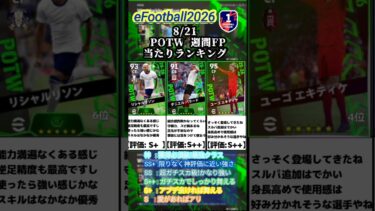 【週間FP】8/21登場！POTW週間FPガチャ選手当たりランキング